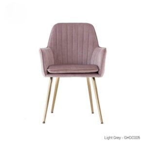 Luxury Velvet Dining Chair with Golden Brass Legs - Image 3