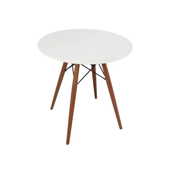 Cafe Table Pre-Laminated Particle Board Top with Wooden Legs - Image 2